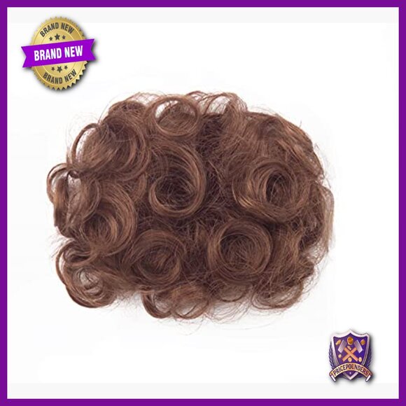 Synthetic Hair Topper for Volume, Glueless Clip-On Hairpiece, 4\